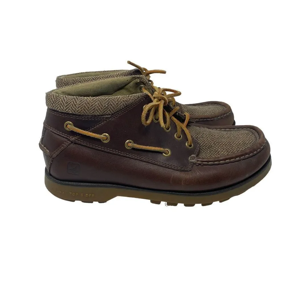 Men’s Sperry leather Chukka boot Tweed Brown Sz 8 Rare‎